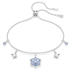 swarovski magic bracelet  snowflake  blue  rhodium plated