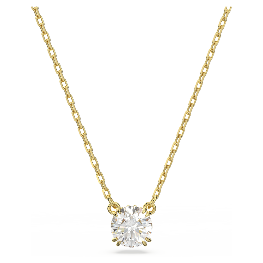 swarovski stilla pendant  round cut  white  gold tone plated