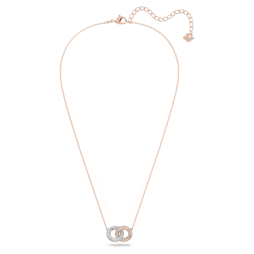 swarovski dextera necklace  intertwined circles  white  rose gold tone plated