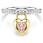 swarovski idyllia motif ring  mixed cuts  heart  multicolored  mixed metal finish