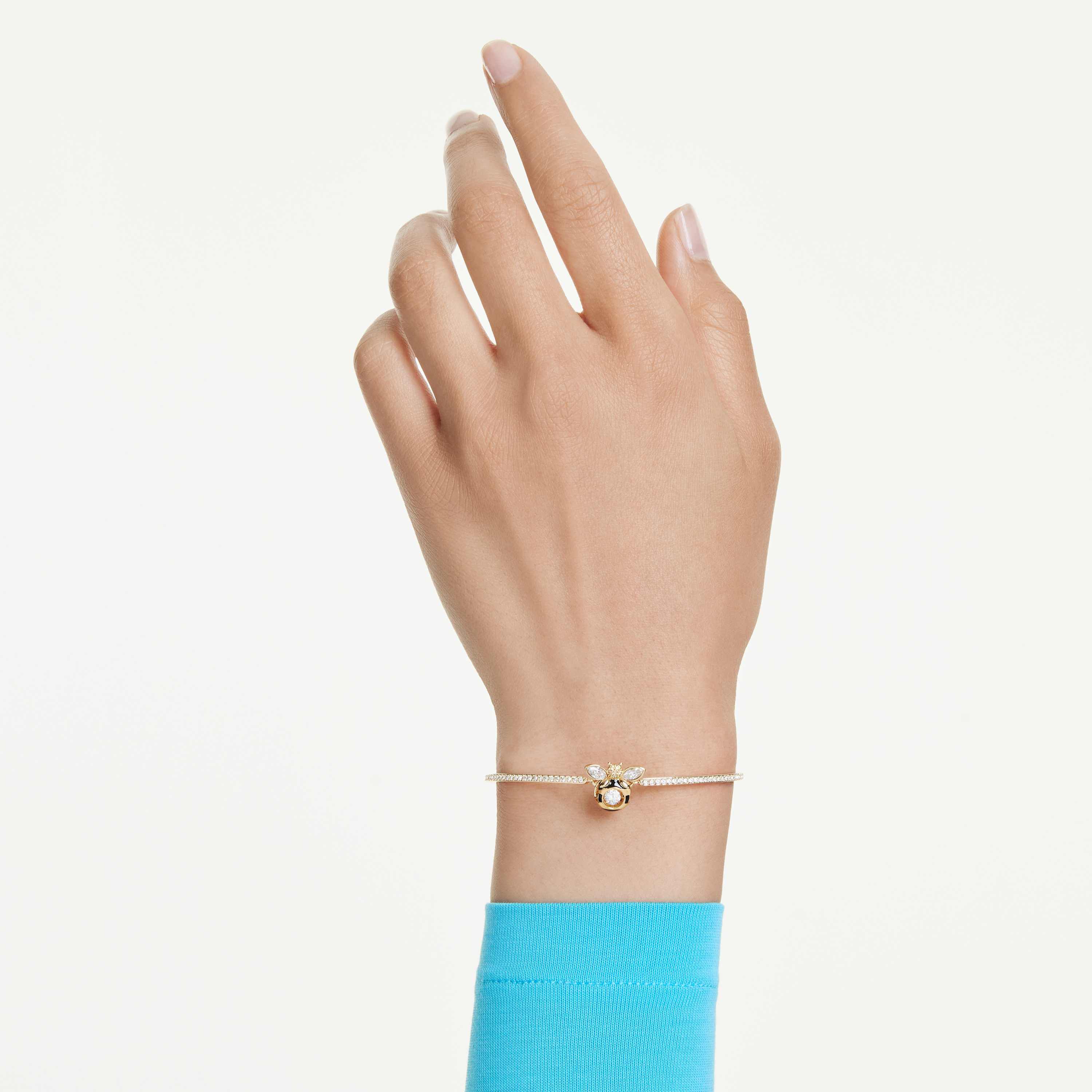 swarovski idyllia bracelet  mixed cuts  bee  multicolored  gold tone plated