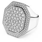 swarovski dextera cocktail ring  octagon shape  white  rhodium plated