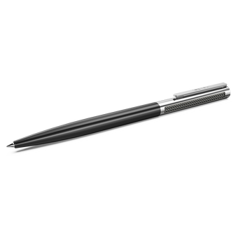 swarovski matrix tennis ballpoint pen  black lacquered  chrome plated