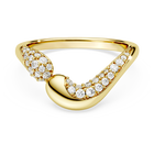 swarovski classica open ring  round cut  white  sterling silver  18k gold finish