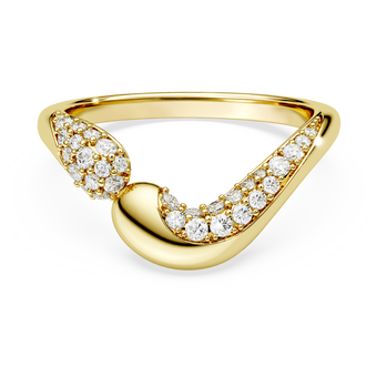 swarovski classica open ring  round cut  white  sterling silver  18k gold finish