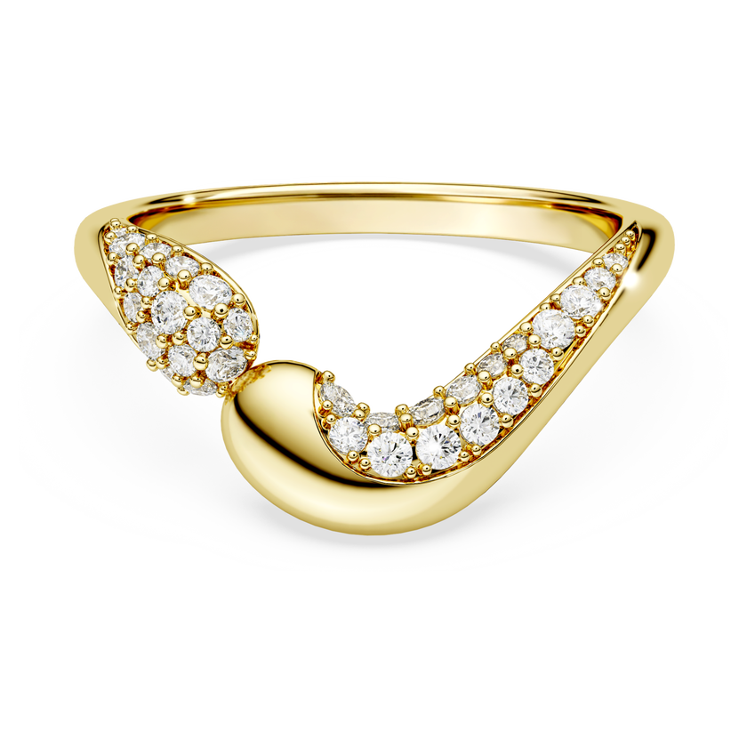 swarovski classica open ring  round cut  white  sterling silver  18k gold finish