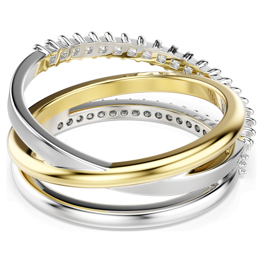 swarovski hyperbola ring  mixed cuts  white  mixed metal finish
