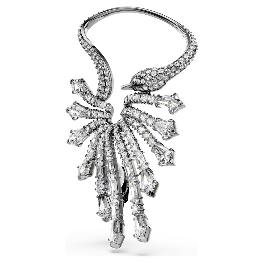 swarovski the vienna collection ear cuff  swan  white  ruthenium plated