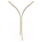 swarovski matrix y necklace  round cut  white  18k gold finish