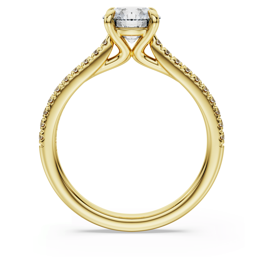 swarovski eternity solitaire ring  laboratory grown diamonds 1 2 ct tw  round cut  18k yellow gold