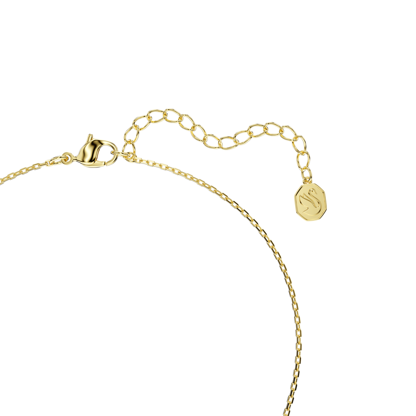 swarovski bella v pendant  round cut  green  18k gold finish