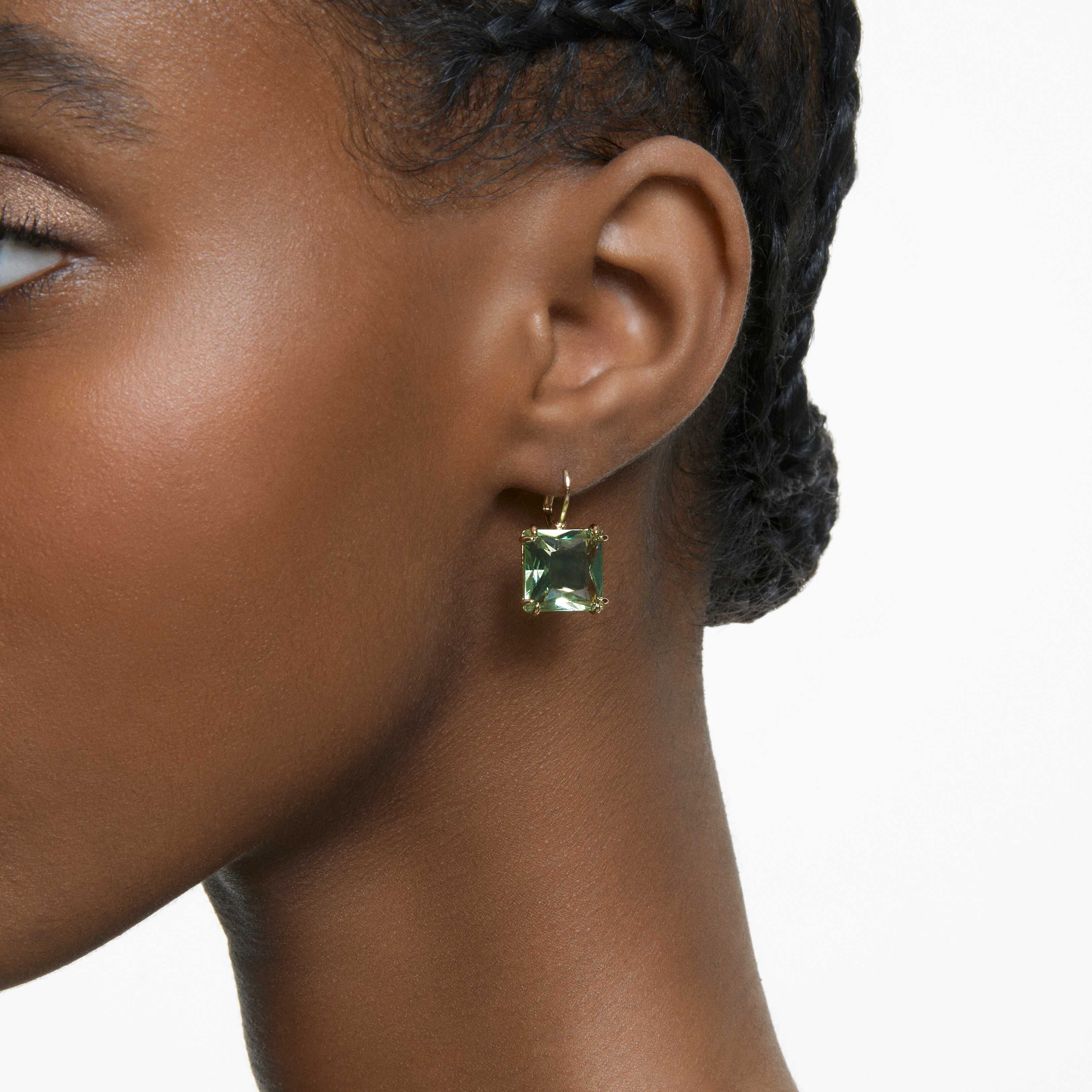 Square swarovski crystal earrings store