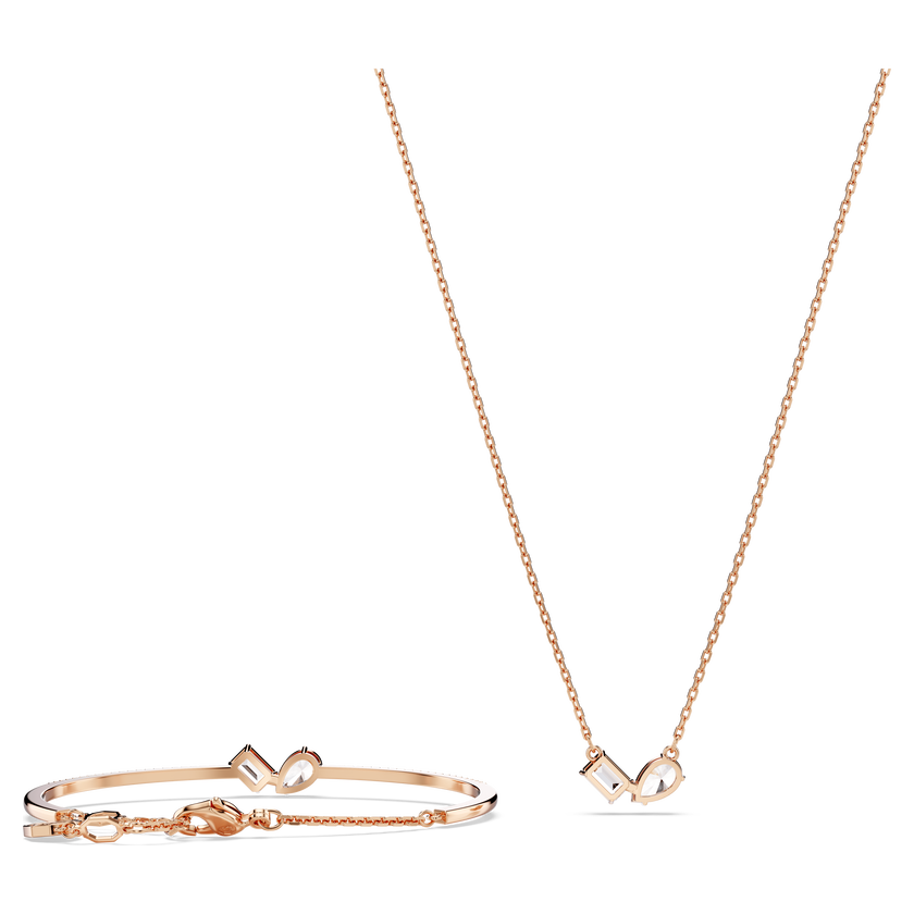 swarovski mesmera set  mixed cuts  white  rose gold tone plated