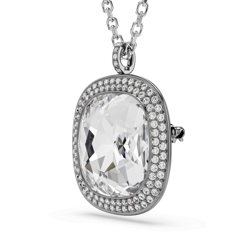 swarovski una angelic pendant and brooch  cushion cut  white  mixed plating