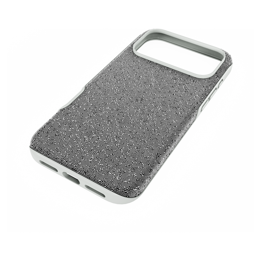 swarovski high smartphone case  iphone  17 pro max  silver tone