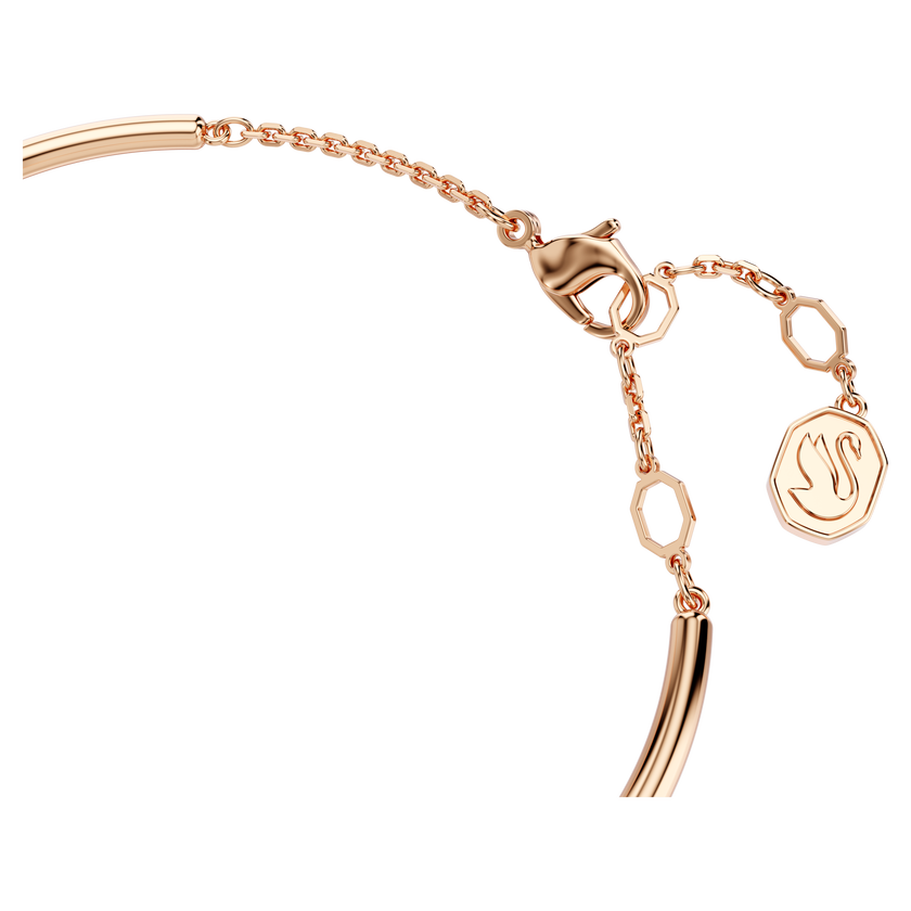 swarovski dextera bangle  round cut  white  rose gold tone plated