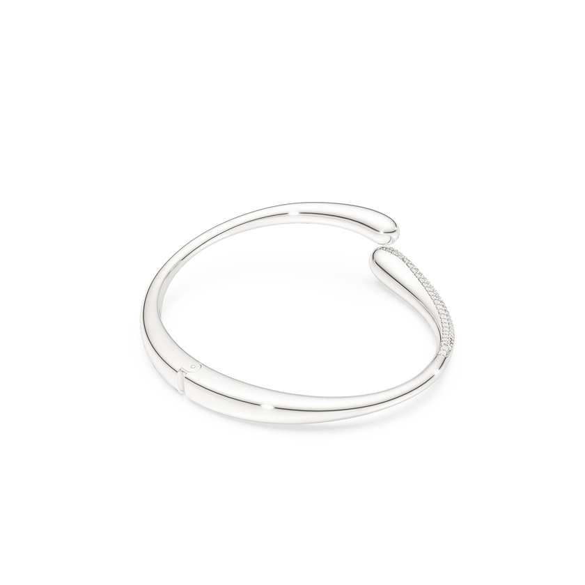 swarovski classica bangle  intertwining  round cut  white  sterling silver