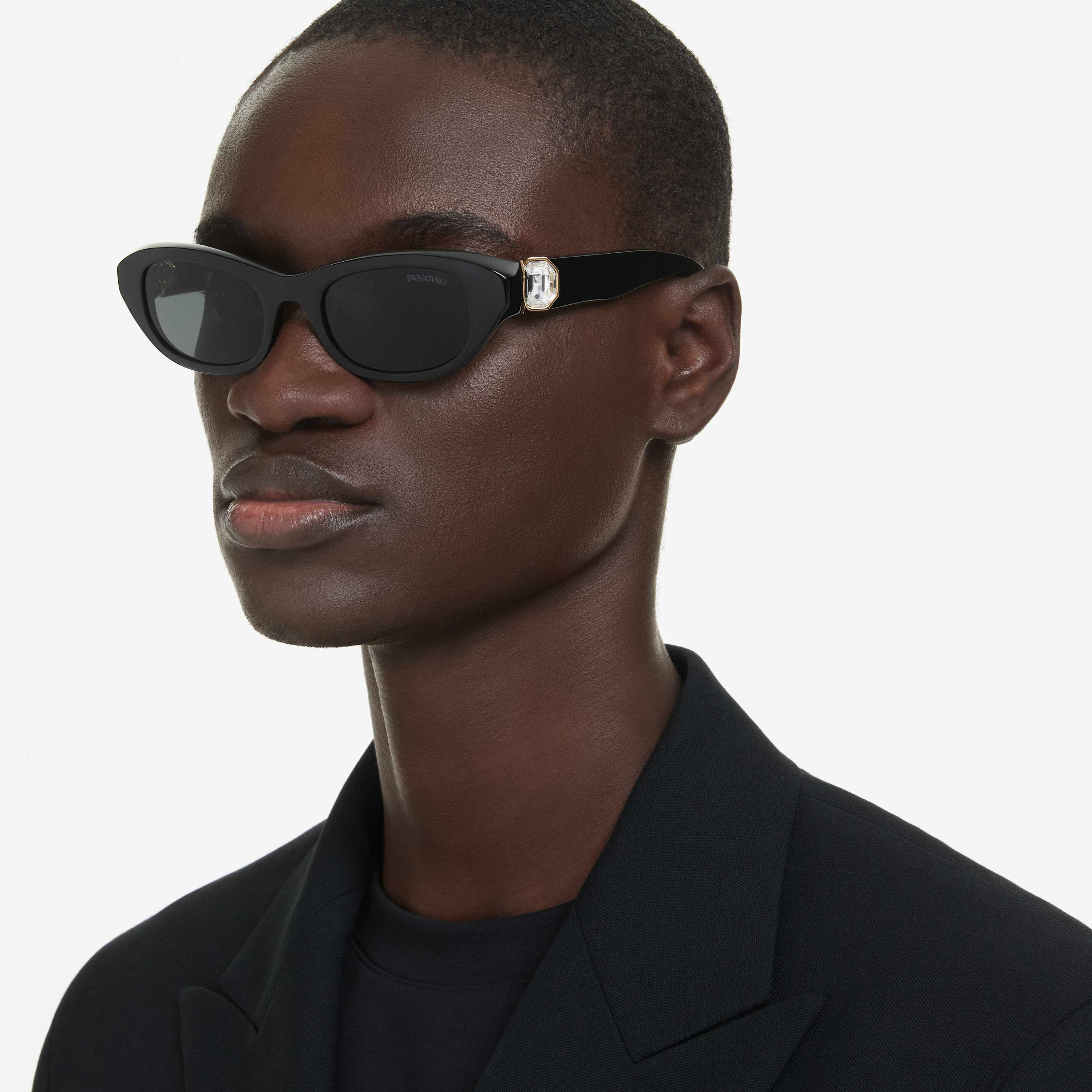 swarovski sunglasses  pillow shape  black