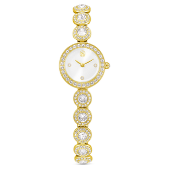 swarovski una angelic watch  crystal bracelet  gold tone  gold tone finish