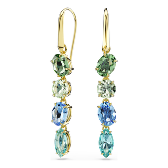 swarovski gema drop earrings  mixed cuts  multicolored  gold tone plated