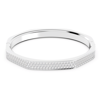 swarovski dextera bangle  octagon shape  white  rhodium plated