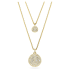 Meteora layered pendant, White, Gold-tone plated