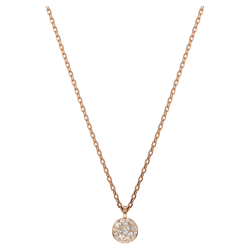 swarovski sublima layered pendant  white  18k rose gold finish
