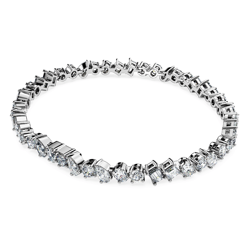 swarovski galaxy tennis bracelet  laboratory grown diamonds 5 ct tw  18k white gold
