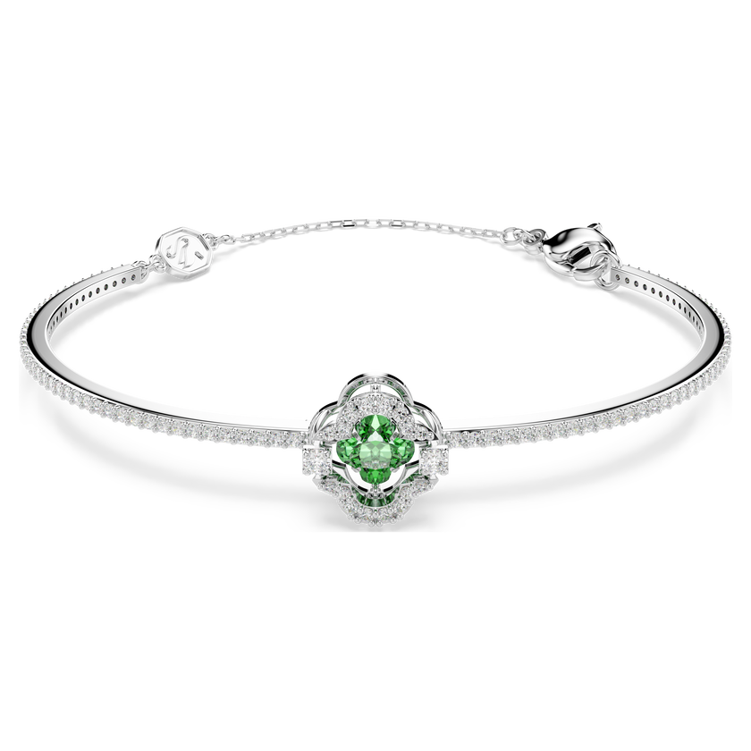 swarovski una angelic bangle  mixed cuts  green  rhodium plated
