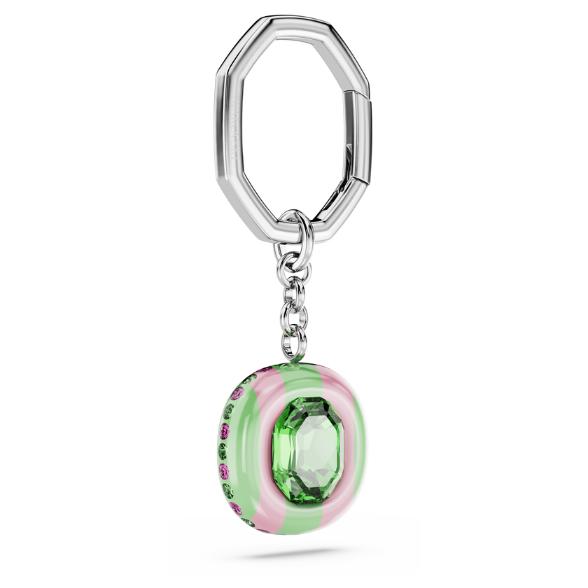 swarovski dulcis key ring  octagon cut  multicolored  rhodium plated