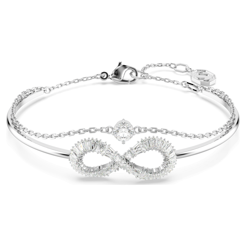 swarovski hyperbola bangle  infinity  white  rhodium plated