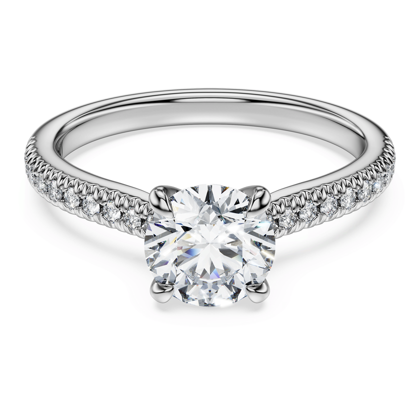 swarovski eternity solitaire ring  laboratory grown diamonds 1 2 ct tw  18k white gold