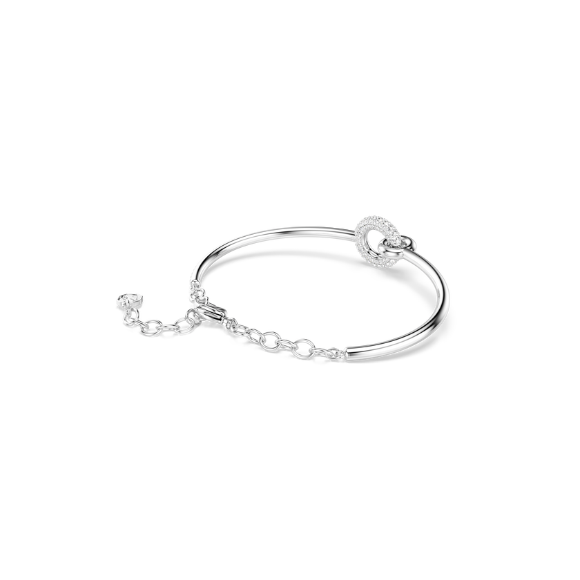 swarovski dextera bangle  round cut  white  rhodium plated