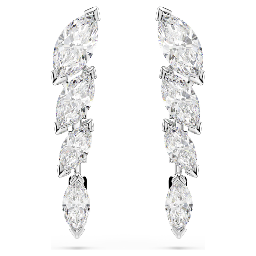 swarovski mesmera earrings  marquise cut  white  rhodium plated