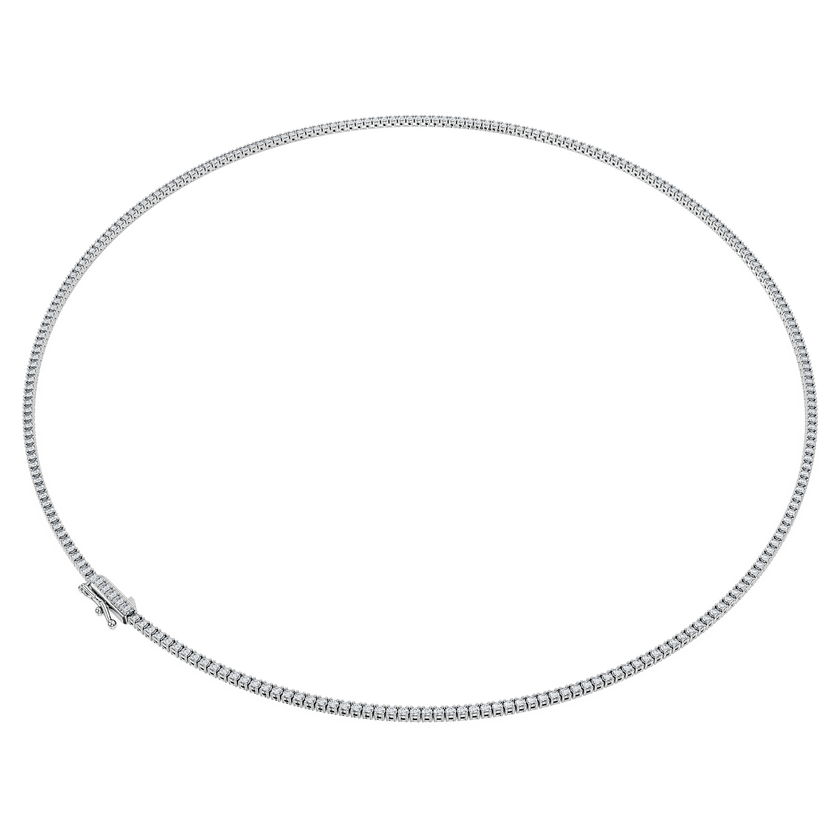 swarovski eternity tennis necklace  laboratory grown diamonds 3 ct tw  18k white gold
