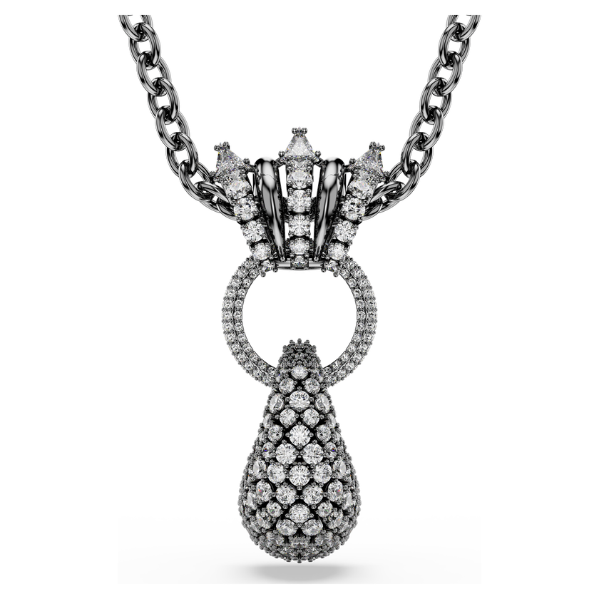 swarovski sublima pendant  mixed cuts  white  ruthenium plated