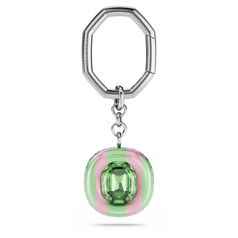 swarovski dulcis key ring  octagon cut  multicolored  rhodium plated