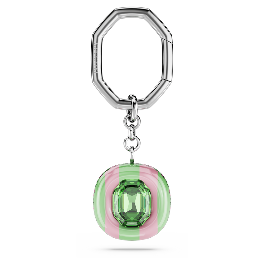 swarovski dulcis key ring  octagon cut  multicolored  rhodium plated