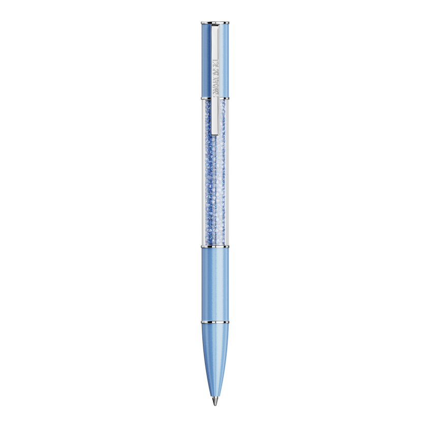 swarovski crystalline ballpoint pen  recreated  crystals  blue  blue lacquered  chrome plated