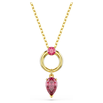 swarovski mesmera pendant  mixed cuts  red  gold tone plated