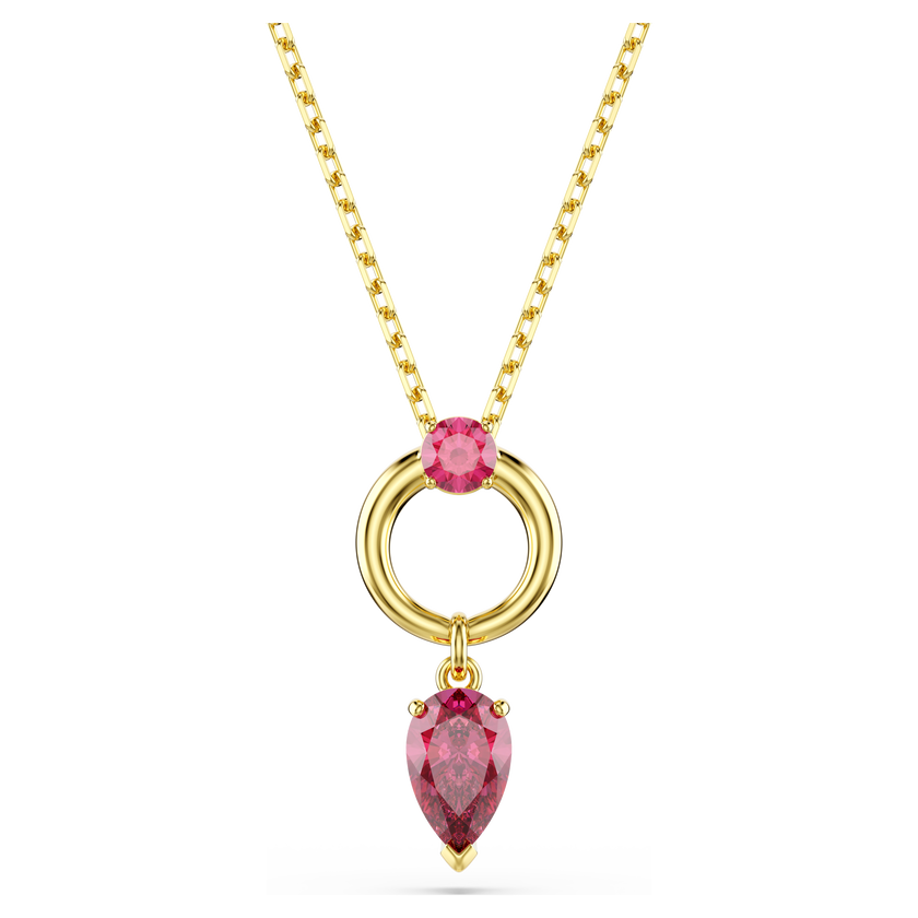 swarovski mesmera pendant  mixed cuts  red  gold tone plated