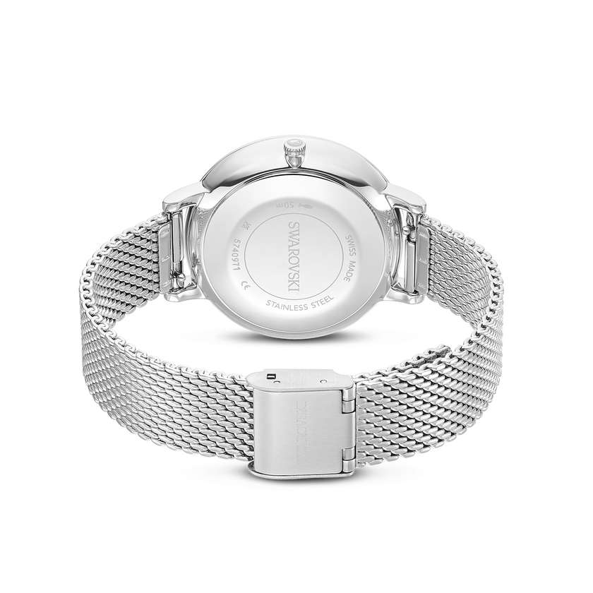 swarovski clarica watch  swiss made  metal bracelet  silver tone  stainless steel