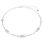 swarovski idyllia necklace  heart with arrow  white  rhodium plated