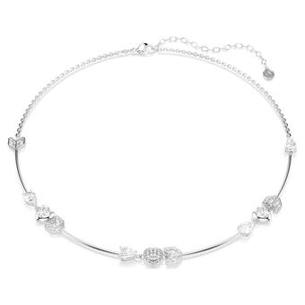 swarovski idyllia necklace  heart with arrow  white  rhodium plated