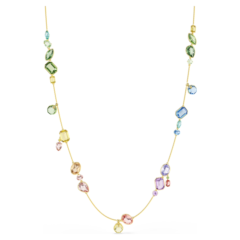 swarovski gema strandage  mixed cuts  multicolored  gold tone plated