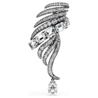 swarovski the vienna collection brooch  feather  white  ruthenium plated