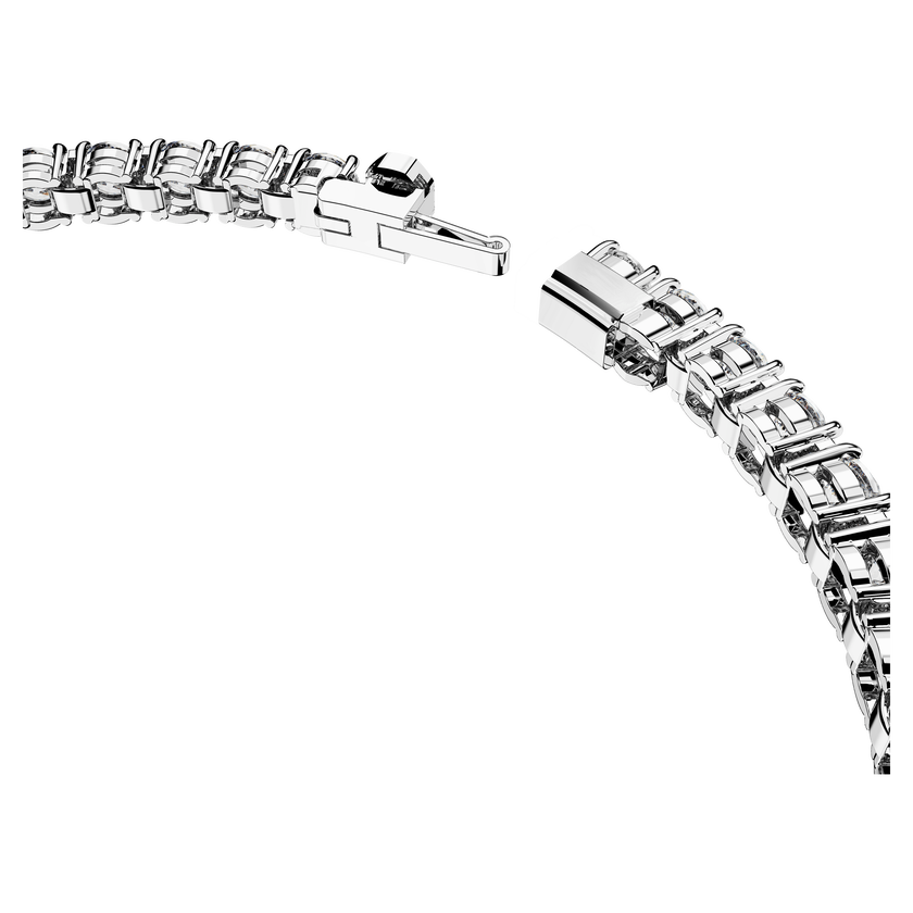swarovski matrix tennis bracelet  round cut  white  rhodium plated