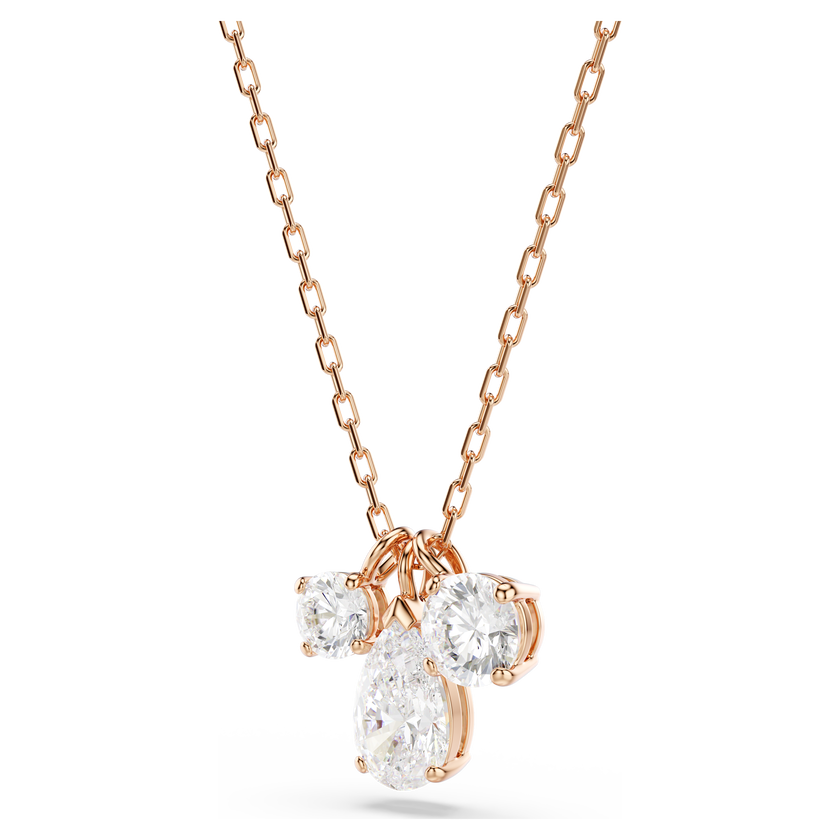 swarovski mesmera pendant  mixed cuts  white  rose gold tone plated