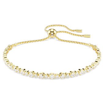 swarovski matrix bracelet  round cut  white  18k gold finish