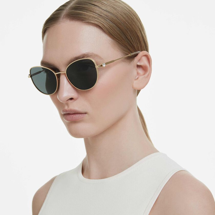 swarovski sunglasses  cat eye shape  gray